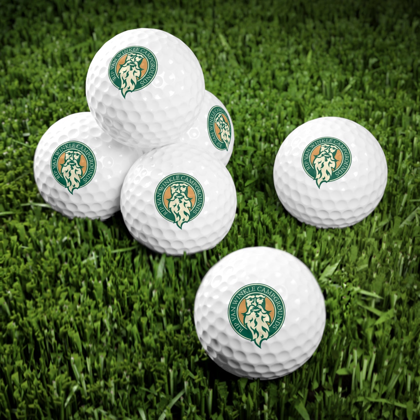 Custom Golf Balls - 6 Pack with Rip Van Winkle Campgrounds Logo
